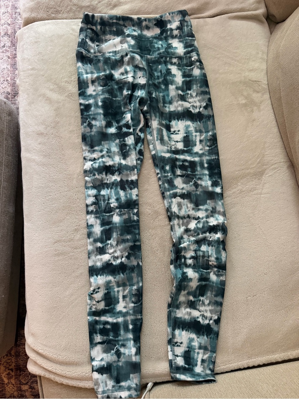 Balance Collection Teal and White Tie-Dye Girls Leggings